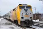 Eastbound Corridor passenger train waits to depart